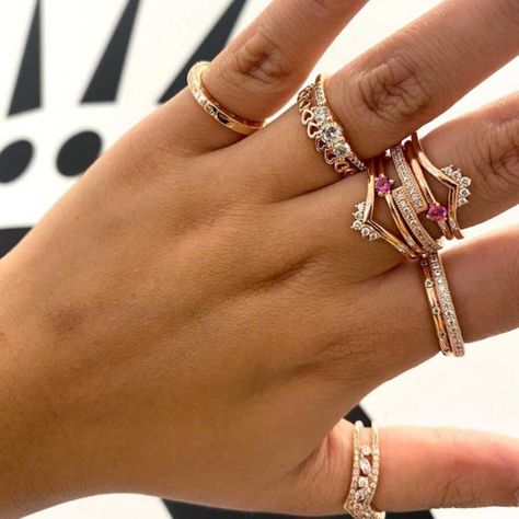 Pandora Rings Stacked, Pandora Ring, Soft Girl Aesthetic, S Heart, Pandora Rings, Stacked Jewelry, Rings Set, Pandora Bracelet, Ring Jewelry