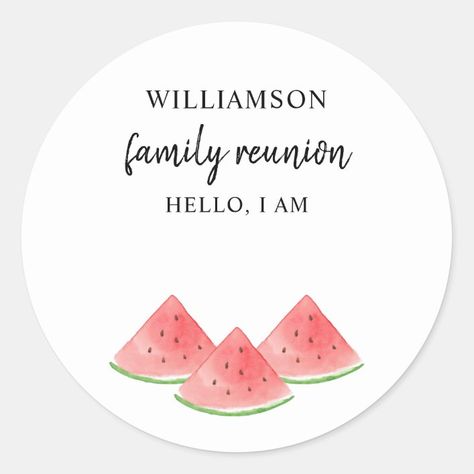 Family Reunion Name Tag - Barbecue gift wrap Reunion Name Tags, Name Tags, Name Tag, Family Reunion, Say Hello, Gift Wrap, Original Watercolors, Sign Poster, Wedding Stationery