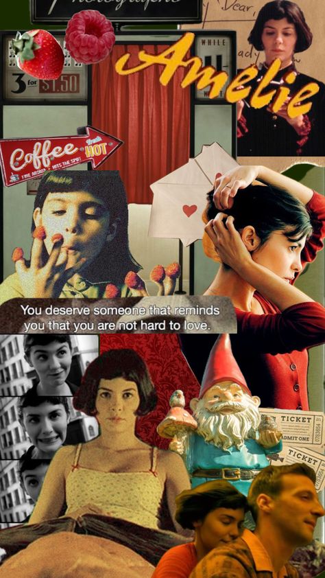 #amelie #amelieaesthetic #ameliemovie Amélie Poulain Wallpaper, Admit One Ticket, Audrey Tautou, Film Games, Paris Vibes, Fruit Wallpaper, Film Inspiration, Hard To Love, Amelie