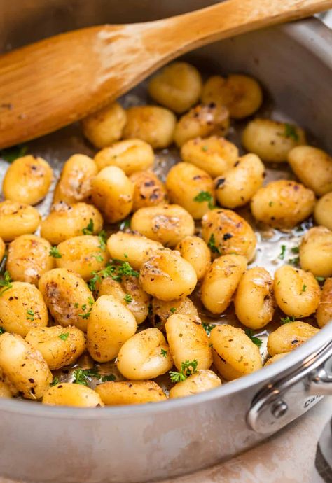 Pan Fried Gnocchi Pesto, Parmesan Crusted Steak, Pan Fried Gnocchi, Ricotta Stuffed Chicken, Gluten Free Gnocchi, Mini Meatballs, Baked Gnocchi, Gnocchi Soup, Homemade Gnocchi