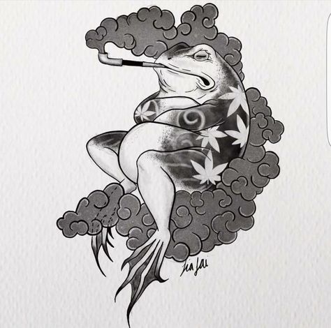 Frosch Illustration, Gotik Tattoo, Japanese Frog, Guerriero Samurai, Frog Tattoos, Cloud Tattoo, Traditional Japanese Tattoos, Tattoo Portfolio, Japan Tattoo