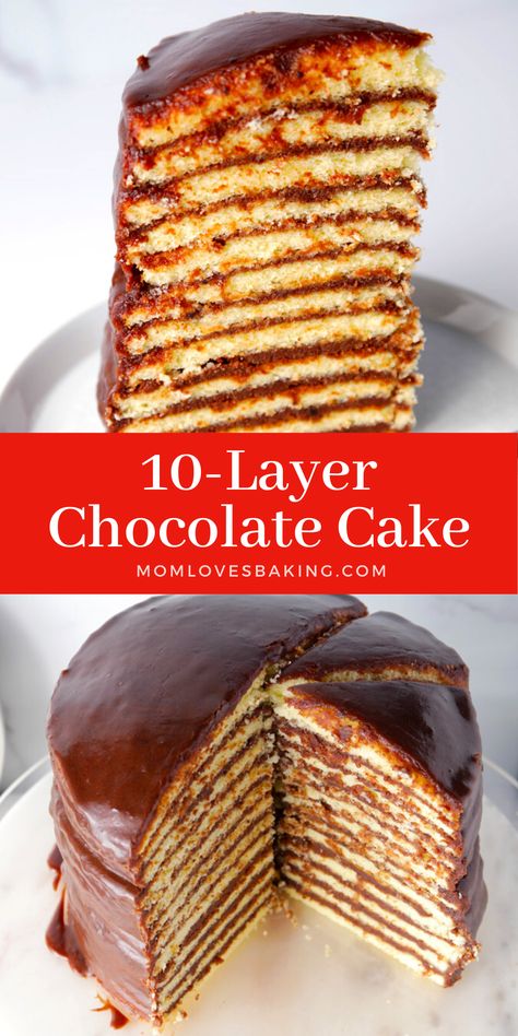 12 Layer Caramel Cake, Chocolate And Yellow Cake, Southern Chocolate Layer Cake, Four Layer Chocolate Cake, 6 Layer Chocolate Cake, Seven Layer Chocolate Cake Recipes, 9 Layer Chocolate Cake, Multi Layer Chocolate Cake, Old Fashioned 10 Layer Chocolate Cake