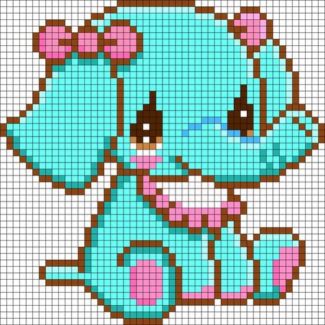 Little Bigie. Pixel Art Difficile, Elephant Cross Stitch, Fuse Bead Patterns, Motifs Perler, Kandi Patterns, Bead Sprite, C2c Crochet, Pola Kristik, Loom Bands