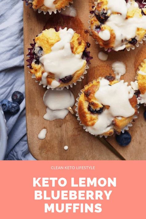 Clean Keto Recipe | Keto Lemon Blueberry Muffins Keto Lemon Blueberry, Low Carb Blueberry Muffins, Low Carb Blueberry, Low Carb Treat, Bakery Style Blueberry Muffins, Tartiflette Recipe, Keto Blueberry Muffins, Blueberry Muffin Recipe, Easy Low Carb Meals