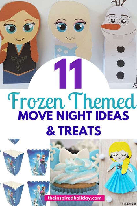 Frozen Movie Night, Disney Themed Movie Night, Frozen Book, Movie Night Ideas, Movie Night Popcorn, Friday Movie, Themed Treats, Disney Movie Night, Frozen Christmas