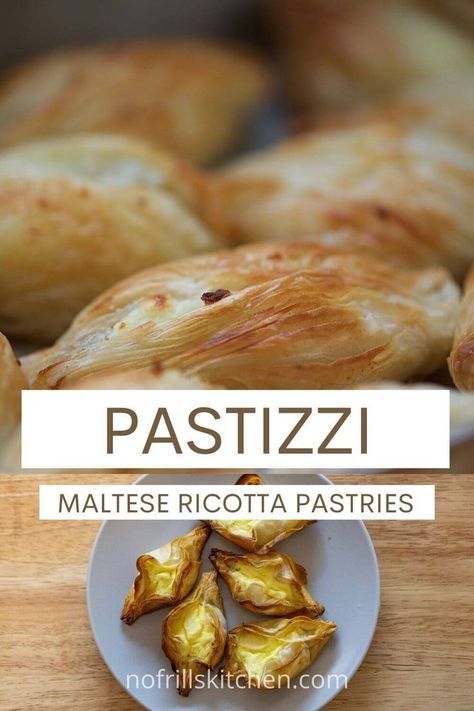 This Maltese pastizzi recipe using phyllo dough is sure to transport you to the beautiful island nation without leaving your home kitchen! Pastizzi Recipe, Maltese Pastizzi, Maltese Recipes Malta, Recipe With Ricotta, Philo Dough, Small Pastries, Filo Dough, Phyllo Dough Recipes, Phyllo Recipes