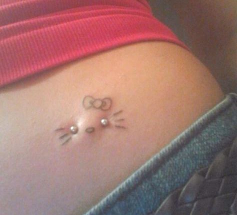 Love! Nip Piercings Barbell Hello Kitty, Dermal Tattoo, Chest Dermal Piercing, Hip Dermals, Chest Dermal, Back Dermals, Hip Dermal Piercing, Back Dermal Piercing, Chest Piercing