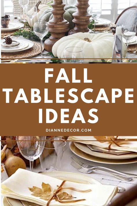 Tis' the season for gathering, big meals, and creating an amazing fall tablescape. Here are 10 awesome fall tables decor ideas for your home.    #falltablescape #falldecor #tablescapeideas #falltabledecor #homedecorating Round Tablescapes Fall, Call Tablescape, Modern Fall Tablescapes, Fall Tablecloth Ideas, Tablescapes Ideas Everyday, Fall Table Scapes Ideas, Fall Table Ideas, Simple Fall Tablescapes, Fall Dinner Table Decor