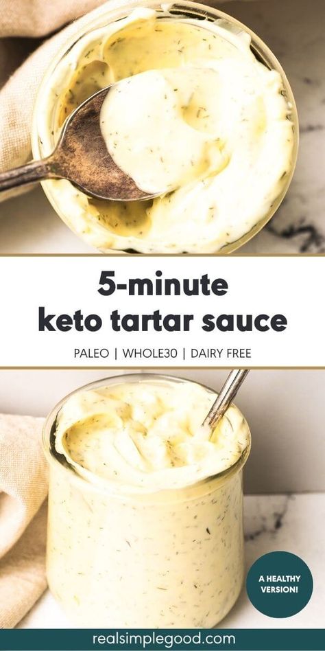 Low Carb Turkey Meatballs, Homemade Mayo Recipe, Keto Sauce, Keto Dips, Keto Burger, Homemade Tartar Sauce, Keto Sauces, Seafood Recipes Healthy, Aip Diet