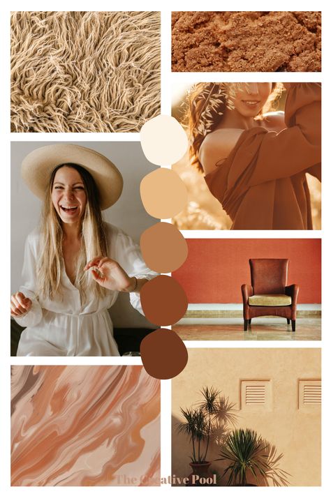 Brown Color Mood Board, Earth Tone Branding Board, Feminine Earthy Color Palette, Earth Tone Mood Board, Warm Earth Tone Color Palette, Earthy Mood Board, Warm Brown Color Palette, Warm Earthy Color Palette, Feminine Mood Board