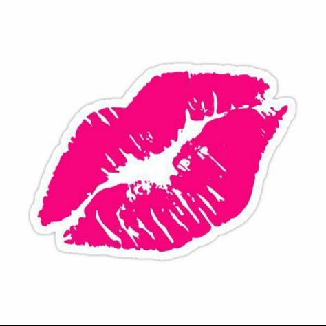 Hot Pink Lipstick, Lips Sticker, Barbie Logo, Pink Lipstick, Pink Lips, Vinyl Decal Stickers, Hot Pink, Vinyl Decal, Kiss