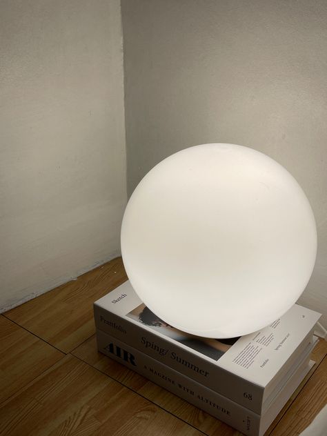 Lamp Aesthetic Lamps, Aesthetic Lamp, Tuscany Home, Nyc House, White Washed Furniture, Ikea Lamp, Minimal Bedroom, Ikea Design, Round Lamp