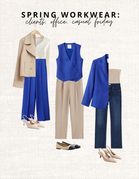 Royal Blue Capsule Wardrobe, Royal Blue Outfits For Women, Royal Blue Color Combinations Outfits, Royal Blue Cardigan Outfit Work, Royal Blue Cardigan Outfit, Royal Blue Shirt, Fashion Autumn 2024, Royal Blue Clothes, Blue And Khaki Outfit