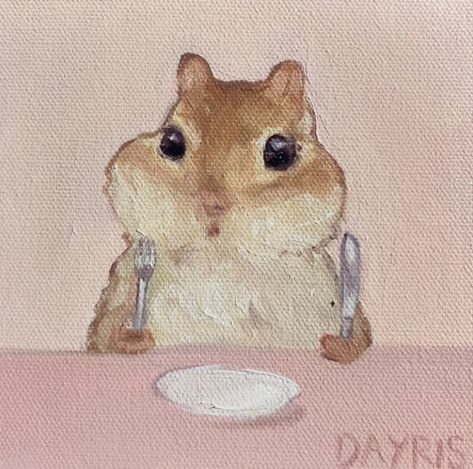 insta: dayrisfelix Cute Paintings, Small Canvas Art, Arte Animal, Cute Little Drawings, Cute Animal Drawings, Funky Art, Cute Doodles, الرسومات اللطيفة, Art Plastique