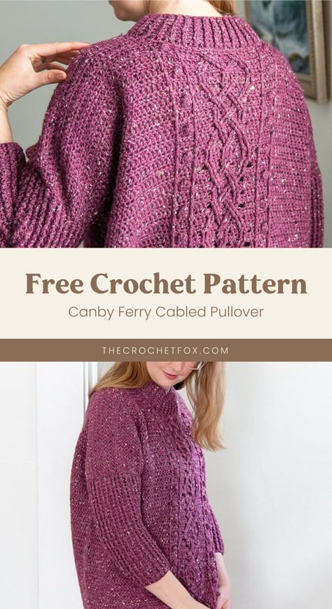 Crochet Winter Jumper, Crochet Cable Sweater Pattern Free, Sweater Crochet Invierno, Crochet Cable Sweater, Crochet Oversized Sweater Pattern Free, Oversize Sweater Crochet Pattern, Crochet Jumper Free Pattern, Crochet Cardigan Tutorial, Easy Beginner Crochet Patterns