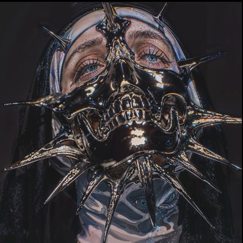 Creepy Mask Aesthetic, Punk Pfp Aesthetic, Horror Cyberpunk, Face Masks Aesthetic, Destroy All Humans, Devil Mask, Comics Anime, Metal Mask, 2160x3840 Wallpaper