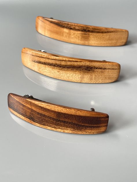 Hair Clip for Thick hair Long hair barrette for women Extra Large hair clip claw Tigerwood Wood Hair Accessories, Wooden Hair Accessories, Long Hair Clip, Wood Shop Projects, Wood Accessories, French Barrette, Wood Light, Reddish Brown, Handcrafted Wood