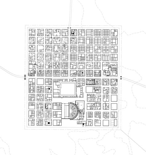 A Perfect Grid: the Roman Town of Timgad, the African Pompeii – SOCKS Bartlett School, Bartlett School Of Architecture, Collective Housing, Urban Design Plan, Roman City, 17th Century Art, Roman Architecture, Architectural Drawings, School Architecture