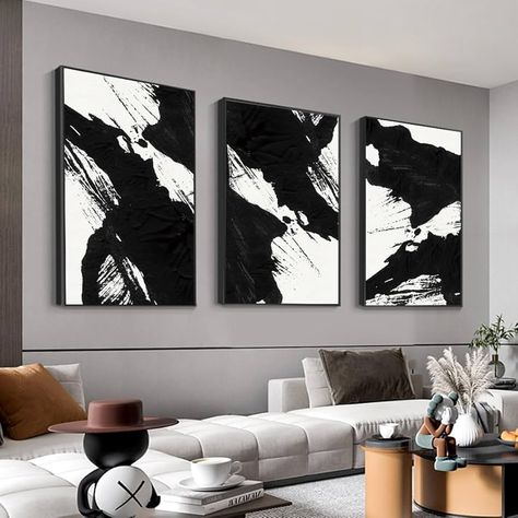 Amazon.com: Wall Art Framed Canvas Posters Prints Black White Abstract Shapes Minimalist Illustrations Modern Art Boho Decor large size 24"x32"x3 Panels Art Decor for Living Room Bedroom Office Wall Decor: Posters & Prints Mens Wall Art, Abstract Wall Art Bedroom, Black And White Living Room Decor, Abstract Wall Art Living Room, Modern White Living Room, Pvc Frame, Black And White Abstract Art, Abstract Wall Art Painting, Wall Decor Posters