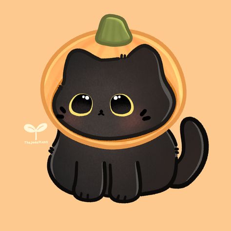 Spooky Kawaii Cat Chibi Digital Art Drawing Pumpkin Halloween Kitten Kitty Cat Spoopy Spooky Cat Illustration, Cat Pfp Halloween, Pfp Matching Halloween, Pfp Aesthetic Halloween, Spooky Cat Drawing, Warrior Cats Halloween, Halloween Cats Wallpaper, Halloween Cat Pfp, Cats Widgets