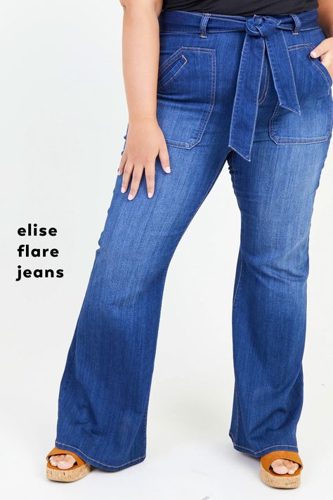 Our favorite #jeans for mid-size and plus-size. Bootcut Jeans For Women, Denim Belt, Bottom Jeans, Mid Size, Jeans For Women, High Rise Jeans, Favorite Jeans, Bootcut Jeans, Bell Bottom Jeans