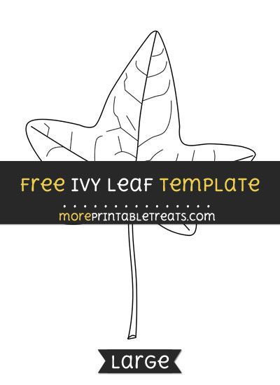 Free Ivy Leaf Template - Large Leaf Outline, Computer Paper, Leaf Template, Ivy Leaf, Black And White Lines, Program Design, Cake Stand, Ivy, Large Size