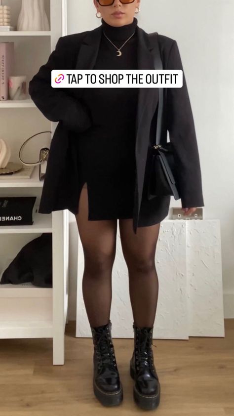 Black Mini Skirt Plus Size Outfit, Black Skirt Outfit Fall Plus Size, All Black Concert Outfit Plus Size, Night Out Plus Size Outfits Winter, Midsize Coat Outfit, Plus Size Outfit Night Out, Plus Size Winter Going Out Outfits, Plus Size Winter Night Out Outfit, The 1975 Concert Outfit Plus Size