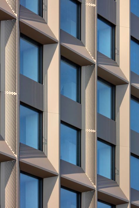 Grid Architects, Facade Pattern, Hotel Facade, Architecture Series, Enterprise Architecture, Radio Disney, Metal Facade, Facade Material, Facade Architecture Design