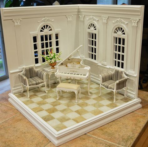 1:6 Scale Diorama/Room Box Diorama Room, Room Box Miniatures, Barbie Diorama, Diy Barbie Furniture, Room Boxes, Architecture Model House, Dolls House Interiors, Miniature Rooms, Dolls Houses