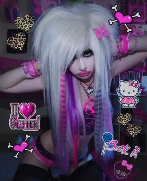 @/pocketbrat on ig Hot Pink Emo Aesthetic, Scene Girl Aesthetic, Scene Princess Aesthetic, Trashy Scene Queen, Pink Scene Aesthetic Outfit, Scene Kid Aesthetic, Scene Girl Outfits, Scene Girl Fashion, Emo Scene Aesthetic