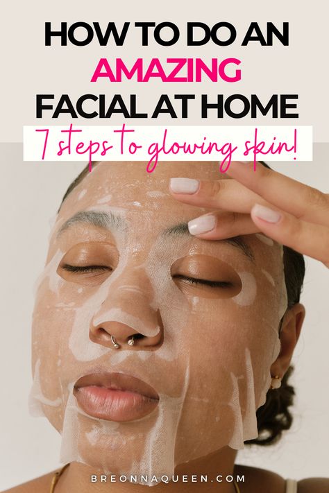 at home facial for glowing skin, at home facial for beautiful skin, how to give yourself a facial at home Home Facial Treatments, How To Do Facial, Naturally Glowing Skin, Facial At Home, Facial Routines, Pimples On Face, Face Brightening, Diy Facial, Beauty Tips For Face