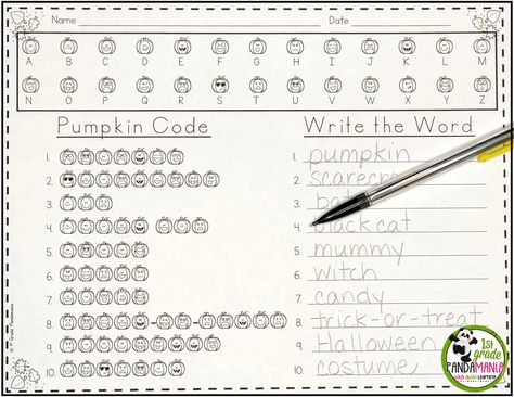 Halloween Word Work, Spelling Word Activities, Short Vowel Worksheets, List Of Words, 1st Grade Teacher, Third Grade Resources, October Activities, Kids Help, Fall Words