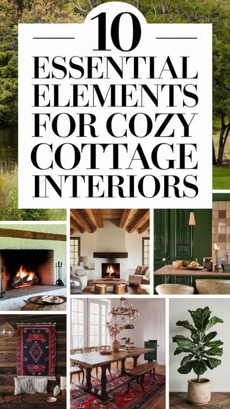 10 Essential Elements for Cozy Cottage Interiors Cozy Winter Cottage Interior, Classic Cozy Home Decor, Finnish Cottage Interior, Low Country Decorating Interiors, Rustic Cottage Home Decor, Warm Cottage Living Room, Moody Cottage Interior, Moody Cottage Living Room, Cozy Cottage Interiors Small Houses