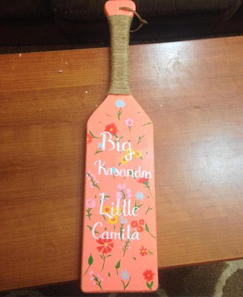 The paddle I made for my big! 21 Paddle, Sorority Social Themes, 21st Birthday Paddle, Paddle Sorority, Sorority Recruitment Themes, Big Little Paddles, Sorority Socials, Little Gifts Sorority, Paddle Ideas