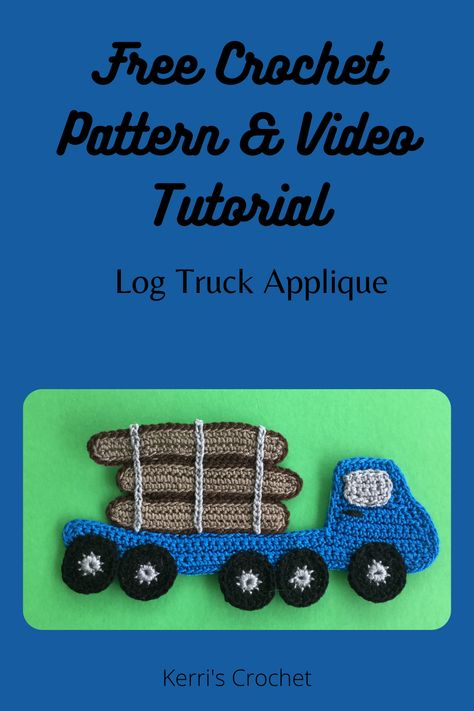 Log Truck, Crochet Applique Patterns Free, Crochet Embellishments, Elephant Applique, Crochet Afghan Patterns Free, Applique Tutorial, Crochet Monsters, Learn How To Crochet, Haken Baby