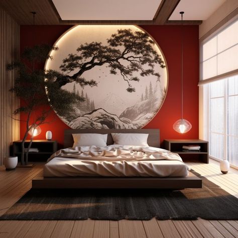 Japanese Industrial Design, Traditional Japanese Bedroom, Asian Inspired Bedroom, Asian Style Bedrooms, Asian Bedroom, Japanese Style Bedroom, Simple Bed Designs, Bed Design Ideas, Japanese Bedroom