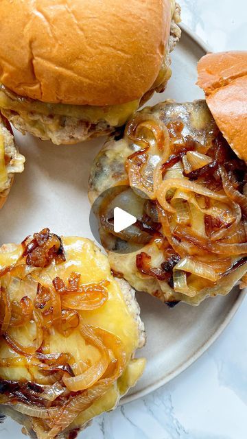 Erin Aronowitz on Instagram: "Pork and Apple Burgers with Caramelized Onions and White Cheddar! #nationalcheeseburgerday I love making these seasonal cheeseburgers during Apple season using some of the apples I get while #applepicking ! Pork and apple are a wonderful pair and the white cheddar and caramelized onions make it even better! I made this recipe using shredded apple and another time with apple sauce and I think the texture with the applesauce is best! Comment “recipe” below and I will DM you the recipe, otherwise you can find it on my blog at www.spinachandbacon.com. You can also use the clickable link in my profile @spinachandbacon . . . . . #burger #cheeseburger #appleseason #apples #tasteofhome #tohfoodie #betterhomesandgardens #huffposttaste #huffpostfood #foodandwine Pork And Apple Burgers, National Cheeseburger Day, Apple Season, Apple Sauce, White Cheddar, Apple Picking, Taste Of Home, Caramelized Onions, Cheeseburger