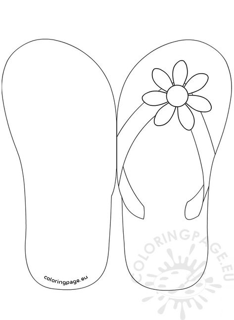 Flip Flop Template Free Printable, Flip Flop Cards, Flip Flop Art, Flip Flop Craft, Nautical Cushions, Phone Template, Fish Coloring Page, Coloring Pages Inspirational, Mermaid Invitations