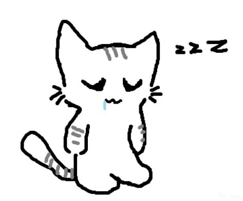 Cute Sleeping Drawing, Sleepy Reaction Image, Sleepy Cat Doodle, Sleep Icon Aesthetic, Sleepy Reaction, Zzz Sleep Art, Sleepy Reaction Pic, Sleepy Eyes Anime, Sleepy Cat Drawing