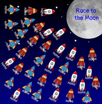 Preschool Rocket, Attendance Display, Classroom Wall Displays, Space Theme Classroom, Rocket To The Moon, Space Preschool, Space Classroom, School Board Decoration, Moon Space