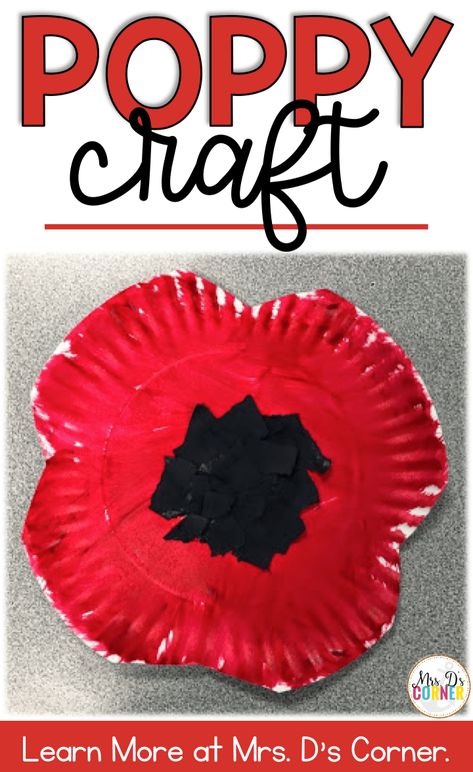 Paper Plate Poppy Craft, Memorial Day Poppy, Poppy Craft For Kids, Memorial Day Poppies, Remembrance Day Activities, Memorial Day Activities, Remembrance Day Art, Poppy Craft, May Crafts