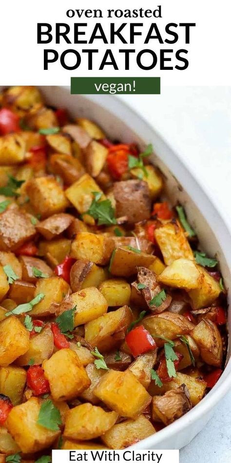 Roasted Breakfast Potatoes, Quick Vegetarian Dinner, Potato Breakfast Recipes, Breakfast Potato Casserole, Piquillo Peppers, Dairy Free Pasta, Hashbrown Recipes, Vegan Roast, Vegan Brunch