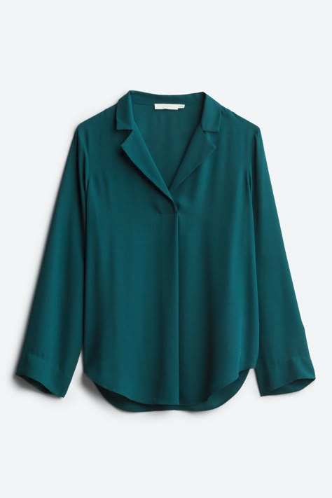 LUSH - Cindee Collared Blouse (Teal Green) Fancy Shirts For Women Fashion, Fancy Tops For Women Style Casual, Stylish Shirts For Women Classy, Teal Green Outfit, Fancy Shirts For Women, Green Blouse Outfit, Teal Green Blouse, Western Tops For Women, Teal Shirt