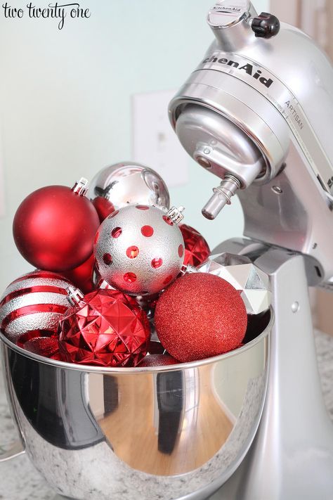 How To Decorate With Kitchen Aid Mixer For Christmas, Kitchenaid Mixer Decor Ideas, Christmas Reindeer Decorations, Christmas Kitchen Decor, Diy Kitchen Decor, Christmas 2016, Christmas Kitchen, Kitchen Aid Mixer, Holiday Projects