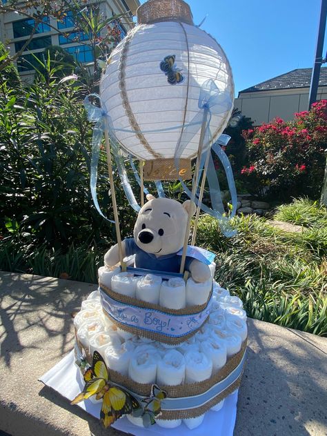 Hot Air Balloon Diaper Cake - Etsy Diaper Cakes For Baby Boy, Hot Air Balloon Diaper Cake, Diy Diaper Cake, Diaper Cake Boy, Nappy Cakes, Baby Shower Diaper Cake, Baby Boy Cakes, Baby Diaper Cake