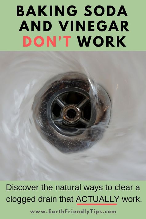 Plenty of websites will tell you to use baking soda and vinegar to clear a clogged drain, but they don't work. Instead, discover the natural ways you can clear a pipe that actually work. #ecofriendly #natural #cleaning Smelly Bathroom Drain, Sink Drain Smell, Clogged Sink Bathroom, Cleaning Sink Drains, Clear Clogged Drain, Smelly Bathroom, Drain Unclogger, Unclog Sink, Putz Hacks