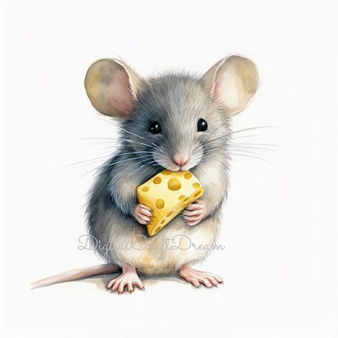 Mouse & Cheese Clipart, 12 High Quality Jpgs, Digital Download, Digital Clipart, Nursery Art, Watercolor Paiting, Mixed Media, Artwork - Etsy Drawings Of Mice, Ceramic Mice, Cheese Clipart, Mouse Artwork, Mouse Drawings, Beauty Papers, Harvest Mouse, Mouse Art, Fake Animals