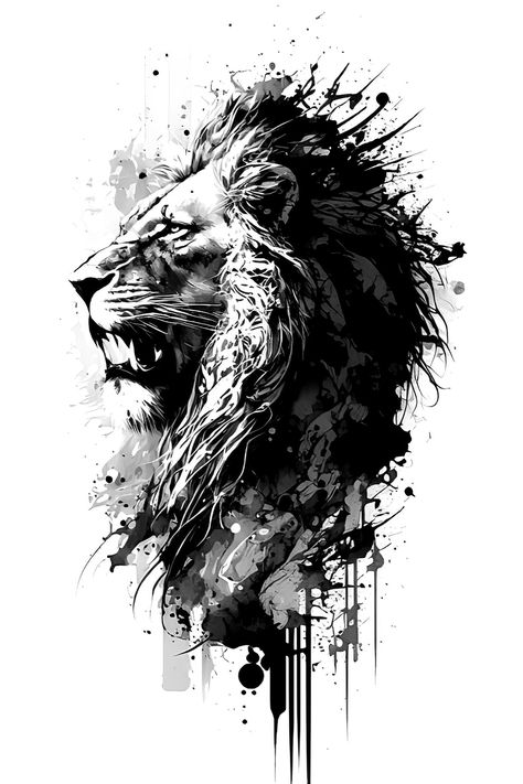 ooking for the perfect lion tattoo design to express your love for these majestic animals? "Lion Tattoo Design" is the ultimate source of inspiration for your next tattoo. Smokey Lion Tattoo, Dark Lion Tattoo, Black Lion Tattoo, Leones Tattoo, Cool Tattoo Designs, Tattoo Lion, Lion Tattoos, Roaring Lion Tattoo, Lion Profile