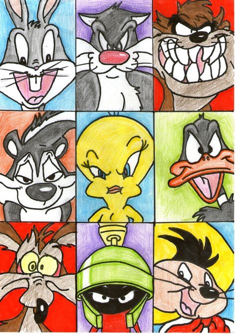 Cool Cartoon Drawings, Looney Tunes Wallpaper, Iphone Cartoon, Black Canvas Art, Baby Looney Tunes, Looney Tunes Characters, Looney Tunes Cartoons, Drawing Wallpaper, Background Drawing