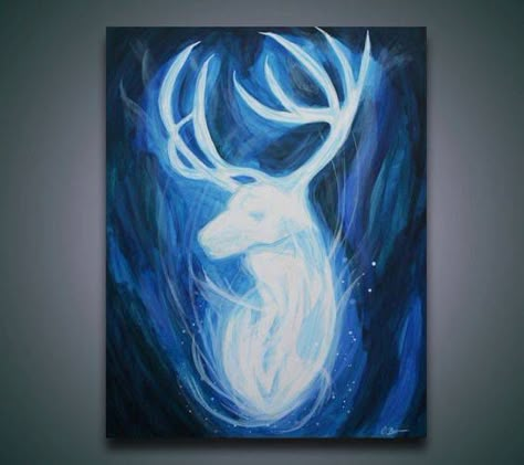 Abstract Animal Painting, Deer Spirit, Harry Potter Painting, Potter Art, Harry Potter Drawings, Harry Potter Crafts, Animal Painting, Harry Potter Art, Arte Fantasy